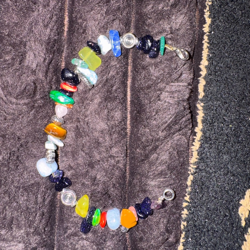 Multicolor Gemstone Bracelet with Silver Accents